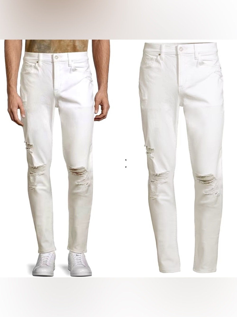 Hudson White Zack Jeans Distressed